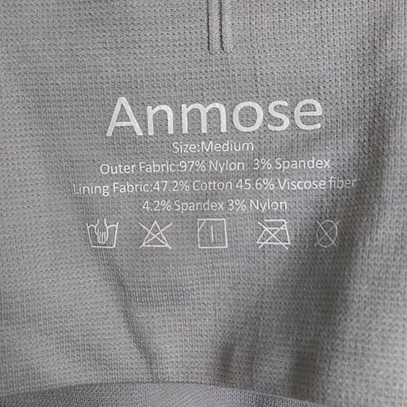 Anmose Open Back Sport Bra/Tank Size Medium Grey - Picture 7 of 9